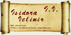 Isidora Velimir vizit kartica